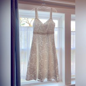Lulus white lace midi dress - size medium